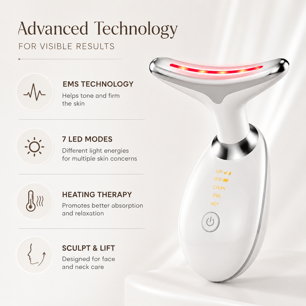 7-Color LED Neck & Face Sculpting Massager