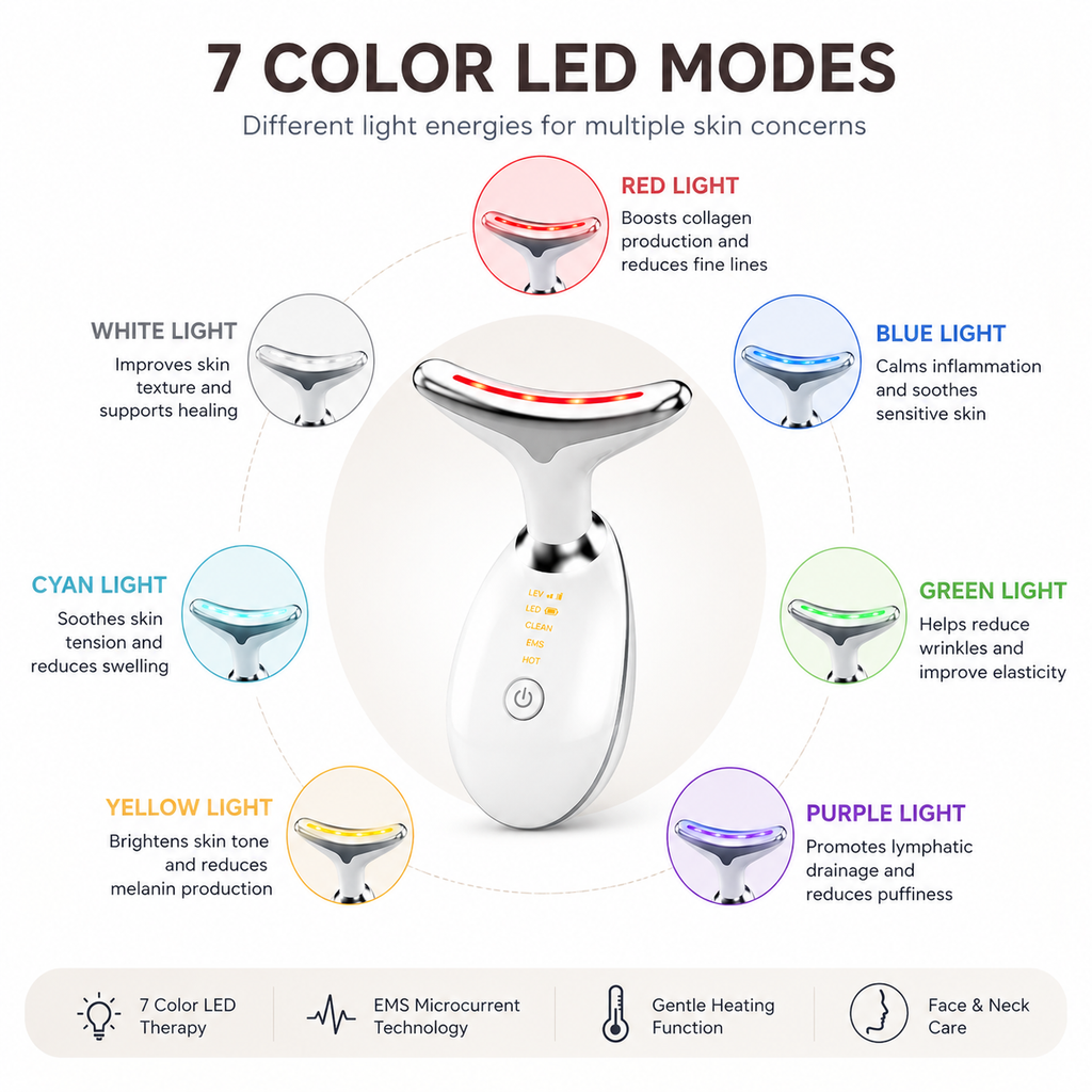 7-Color LED Neck & Face Sculpting Massager