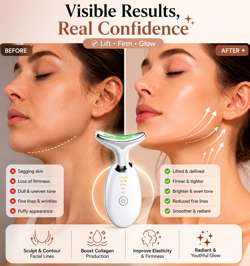 7-Color LED Neck & Face Sculpting Massager