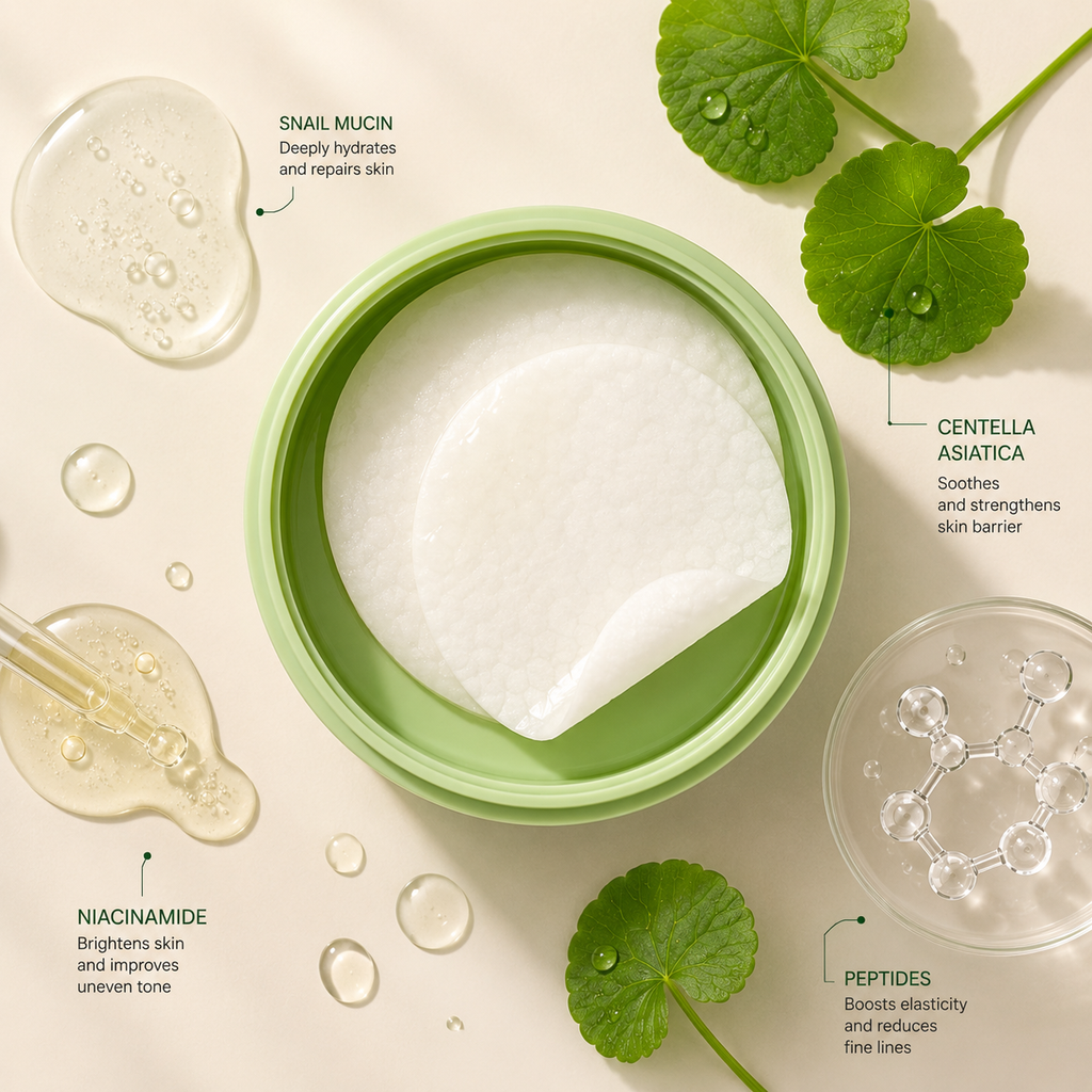 Snail Mucin & Peptide Brightening Toner Pads